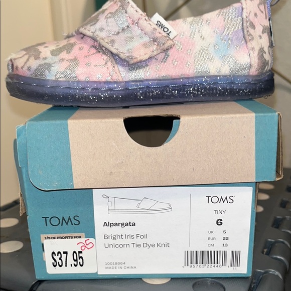 Toms Other - Toms Purple and Silver Canvas Slippers